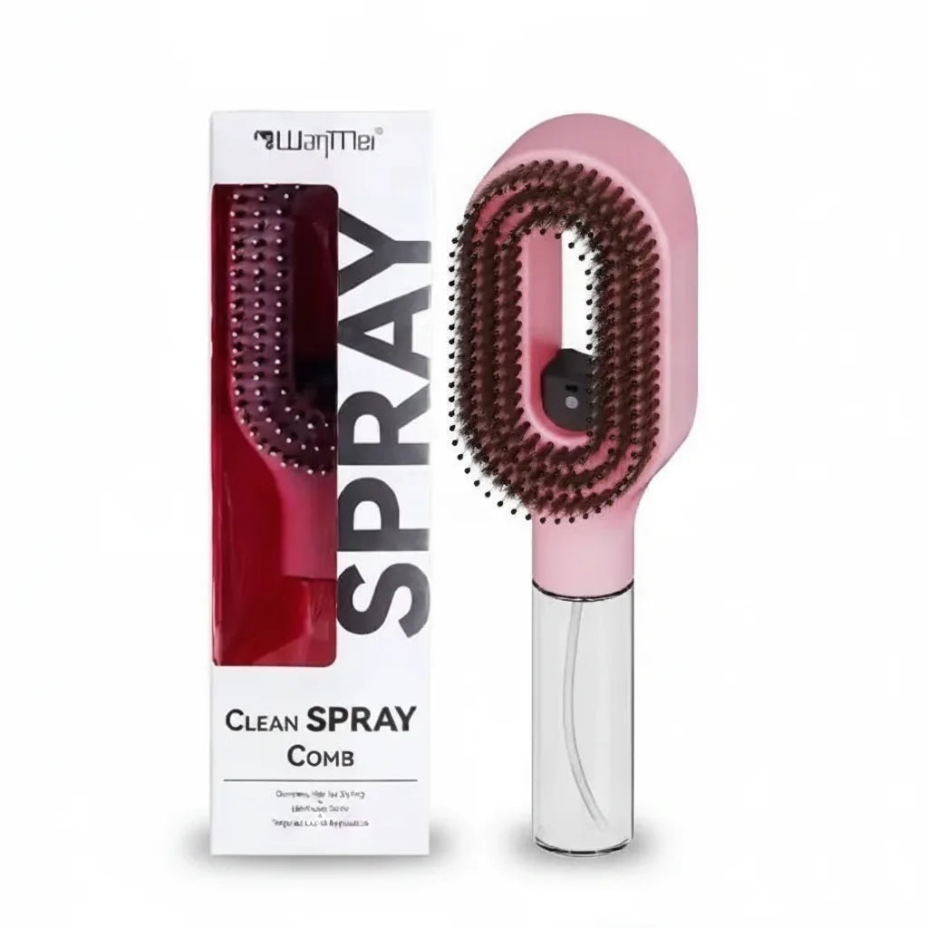 Hair Brush Spray Function Ventilated Head Nylon Bristles