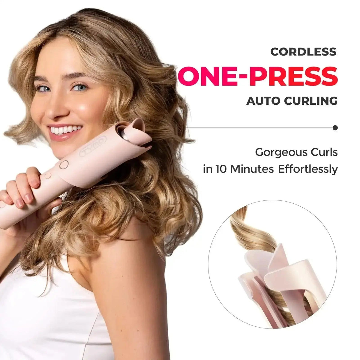 Hair Curler Cordless Automatic Rotating Lightweight