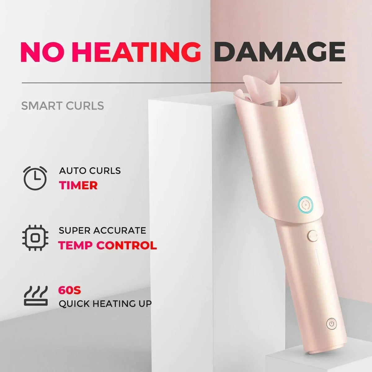 Hair Curler Cordless Automatic Rotating Lightweight
