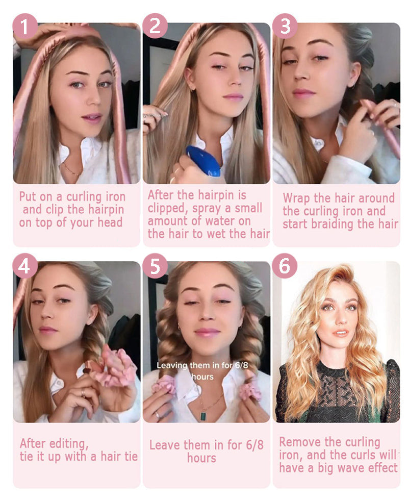 Hair Curler Heat-Free Mulberry Silk & Clip