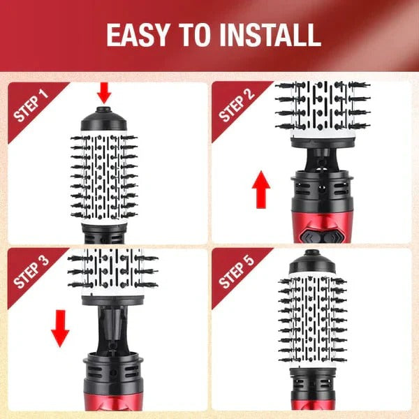 Hair Dryer 3-in-1 Rotating & Interchangeable Brushes