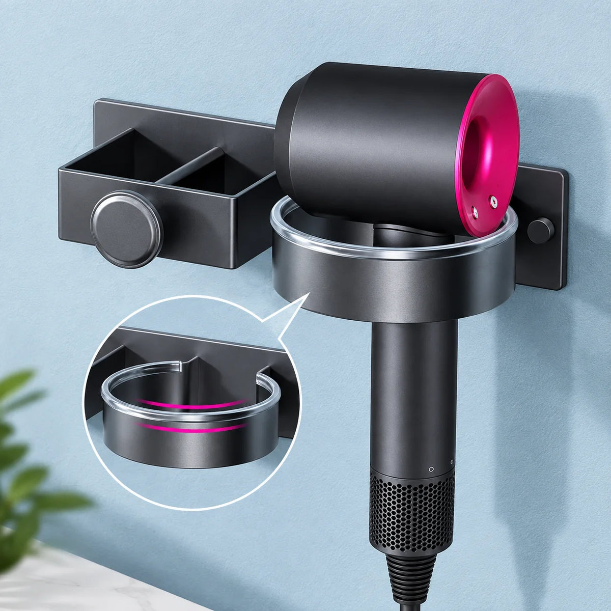 Hair Dryer & Straightener Wall Mount Self-Adhesive Rust-Resistant Metal