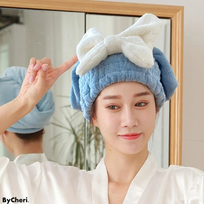 Hair Drying Towel Quick-Drying Microfiber Lightweight & Secure Wrap