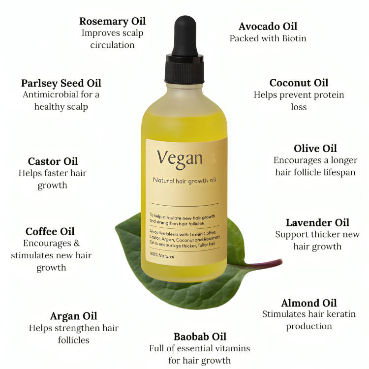 Hair Growth Oil Vegan Plant-Based Strengthens & Nourishes