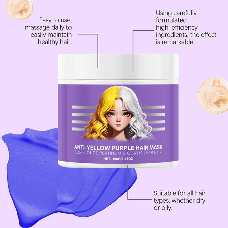 Hair Mask Anti-Yellowing Violet Pigment For Blonde & Gray