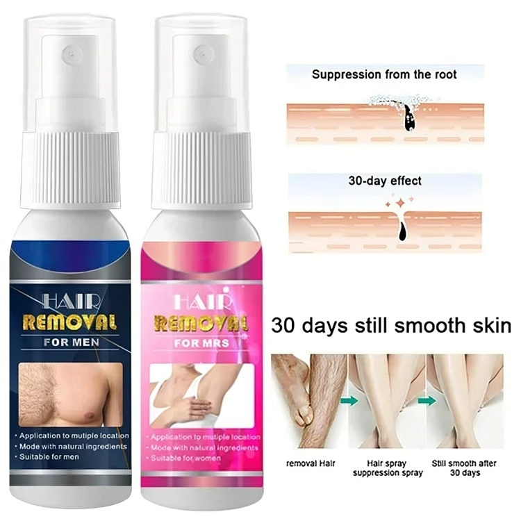 Hair Removal Spray Pain-Free & Hypoallergenic 2-Pack