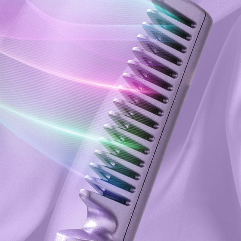 Hair Straightener Comb Ceramic Coating Adjustable Heat USB Rechargeable