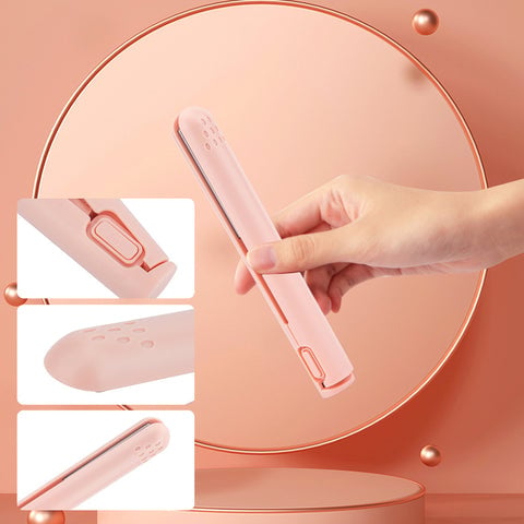 Hair Straightener & Curler USB-Powered Ceramic Plates Anti-Scald