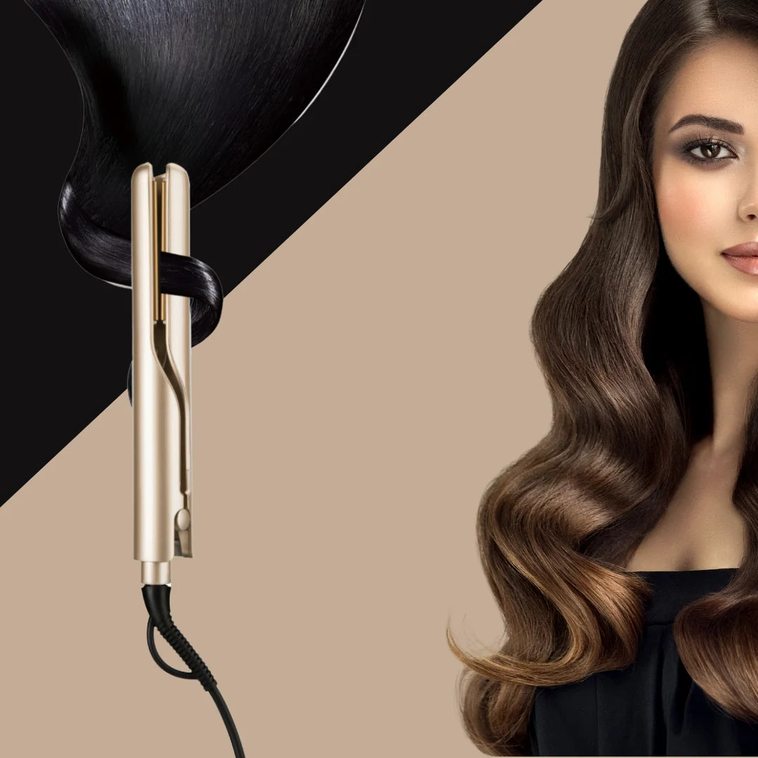 Hair Styler 2-in-1 Straightener & Curler Crystal Ceramic Plates