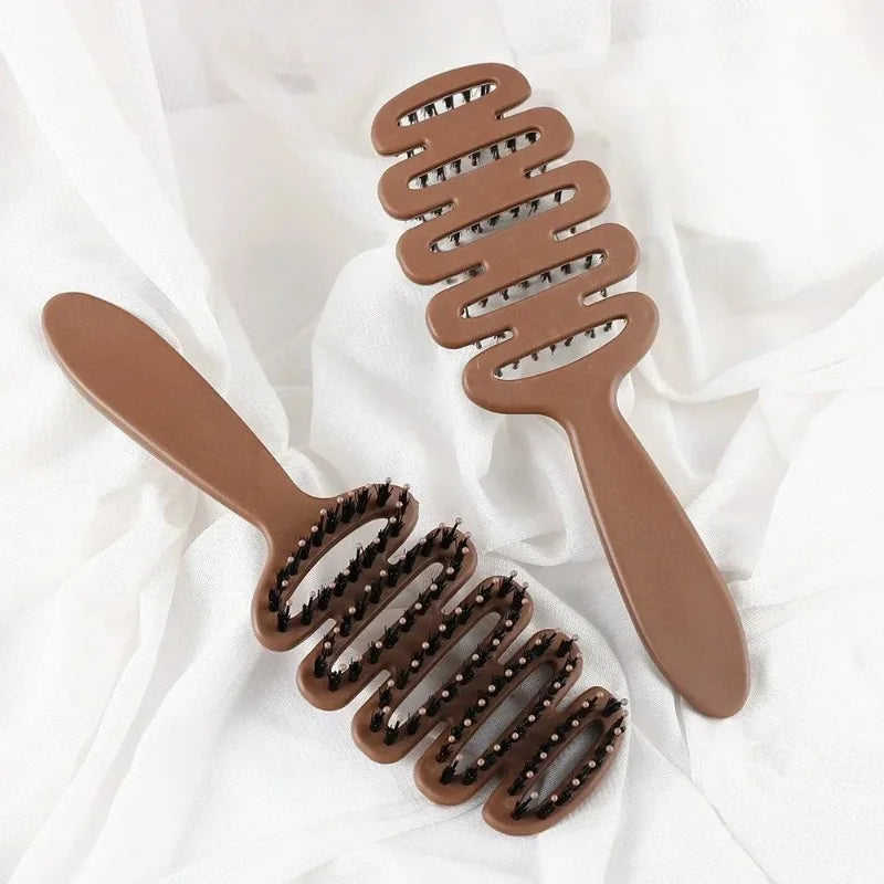 Hairbrush Boar Bristles Gentle Detangling