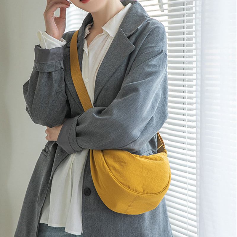 Half-Moon Crossbody Bag Adjustable Strap & Multiple Compartments