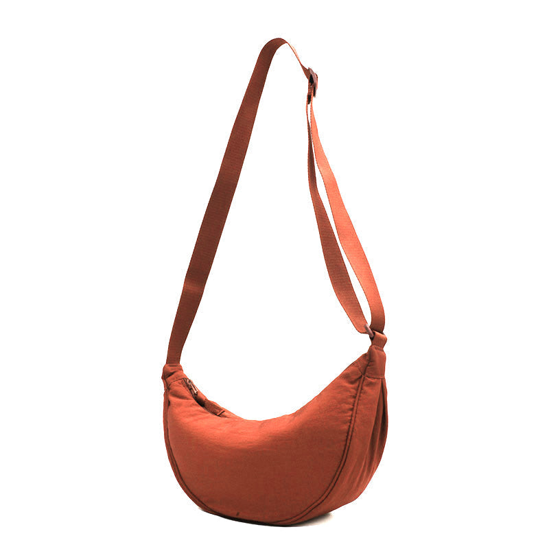 Half-Moon Crossbody Bag Adjustable Strap & Multiple Compartments