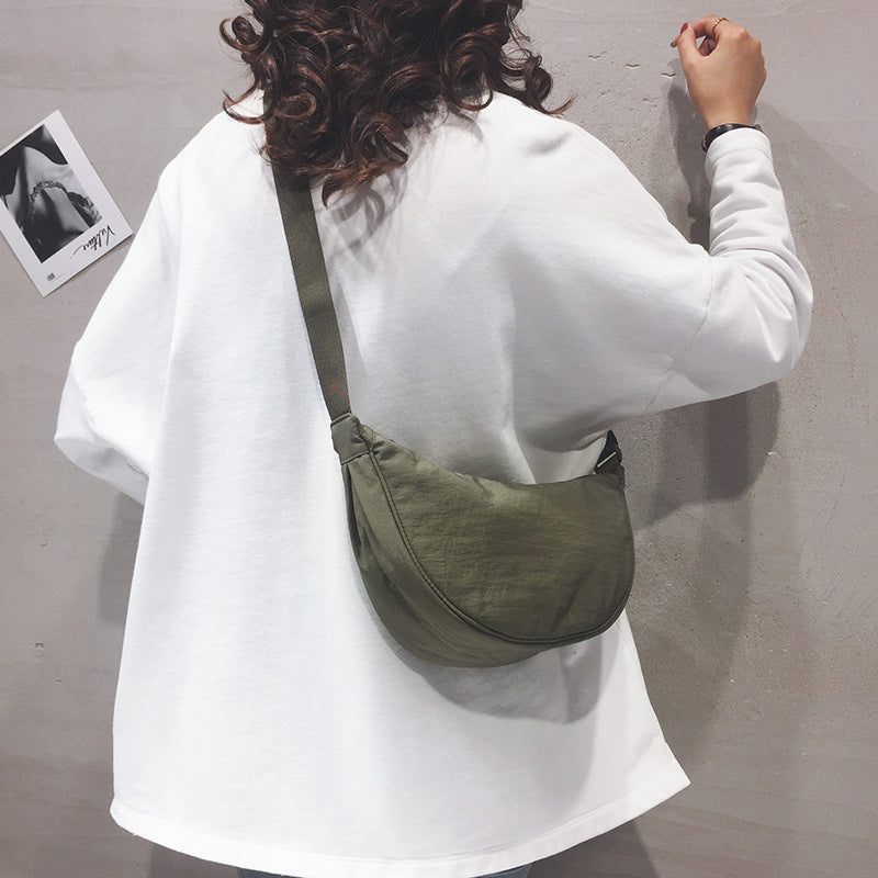 Half-Moon Crossbody Bag Adjustable Strap & Multiple Compartments