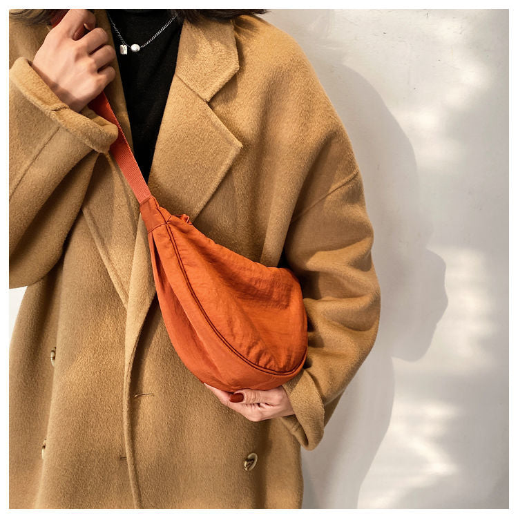 Half-Moon Crossbody Bag Adjustable Strap & Multiple Compartments