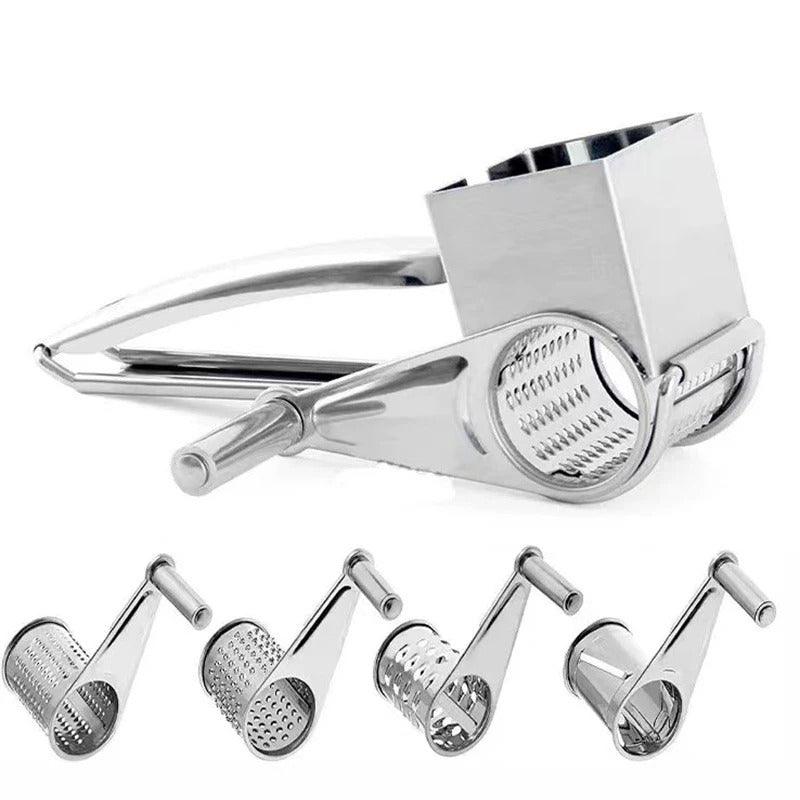 Hand Grater Rotary Action Interchangeable Drums Stainless Steel