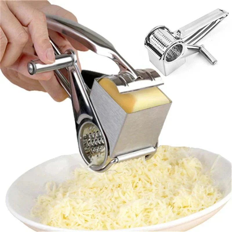 Hand Grater Rotary Action Interchangeable Drums Stainless Steel