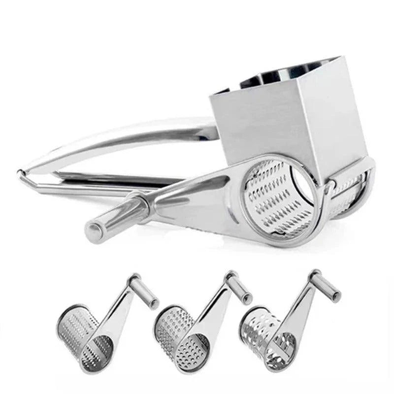 Hand Grater Rotary Action Interchangeable Drums Stainless Steel