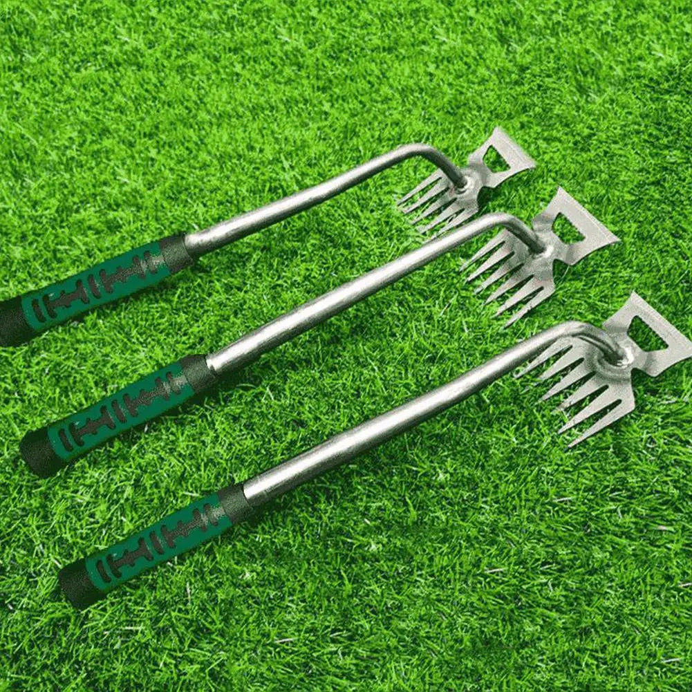 Hand Rake Steel Tines Ergonomic Non-Slip Handle