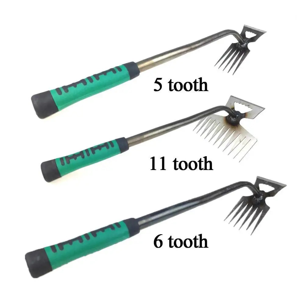 Hand Rake Steel Tines Ergonomic Non-Slip Handle
