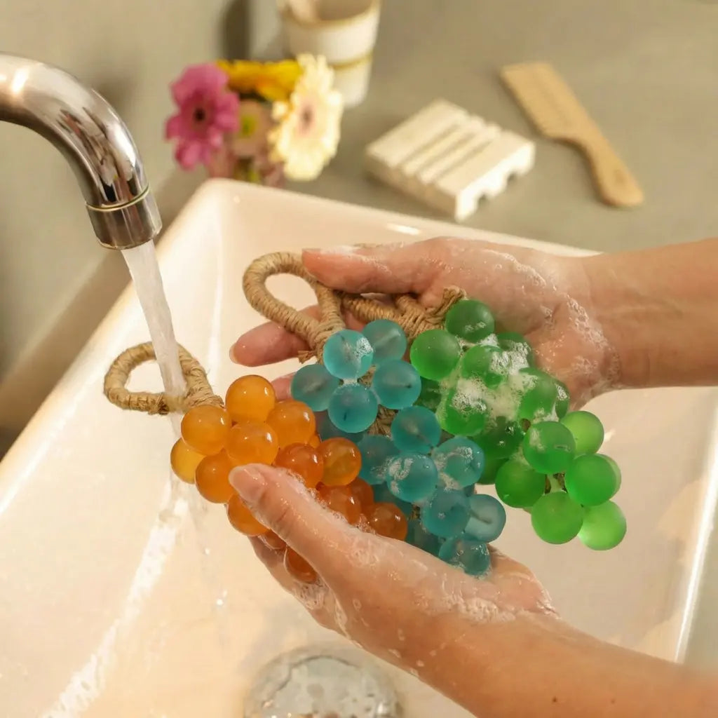 Hand Soap Grape Shape Plant Oils Jute Hanging Cord