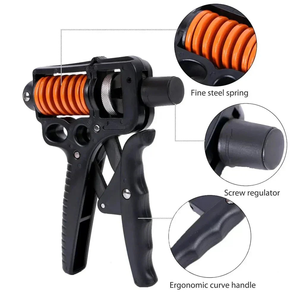 Hand Trainer Steel Spring Adjustable 11–364 Lbs Ergonomic Grip