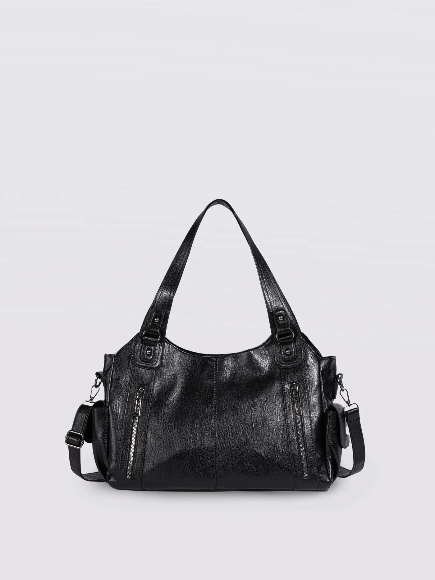 Handbag Multi-Compartment Zippered Pockets Detachable Shoulder Strap