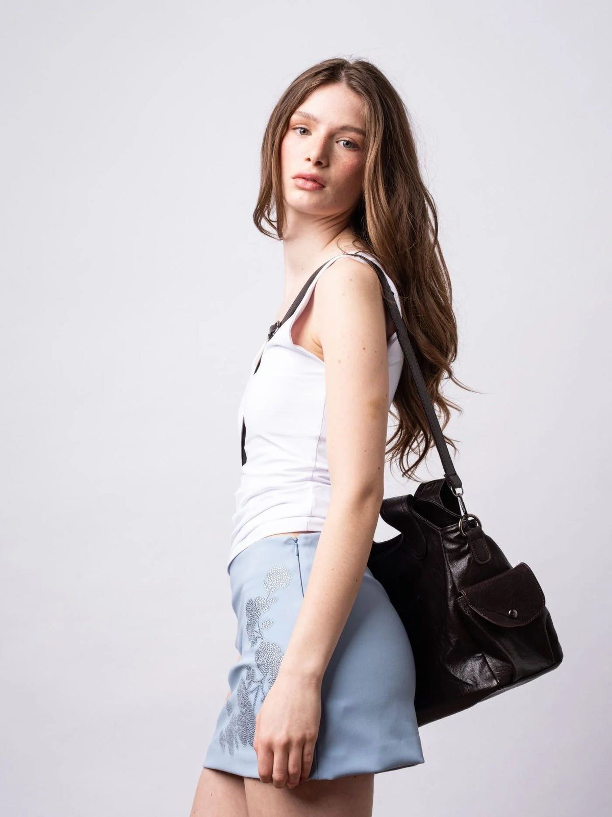 Handbag Multi-Compartment Zippered Pockets Detachable Shoulder Strap