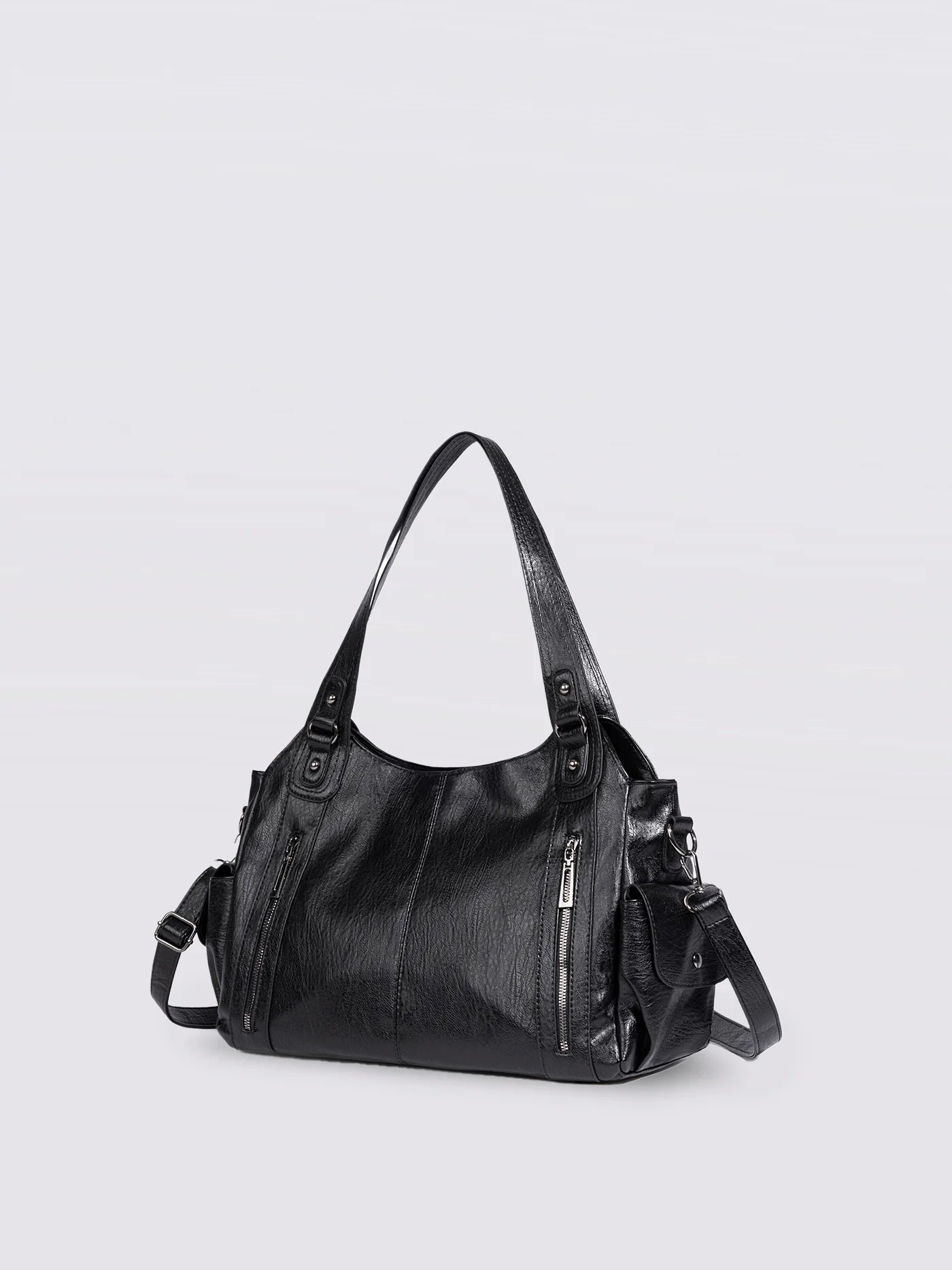 Handbag Multi-Compartment Zippered Pockets Detachable Shoulder Strap