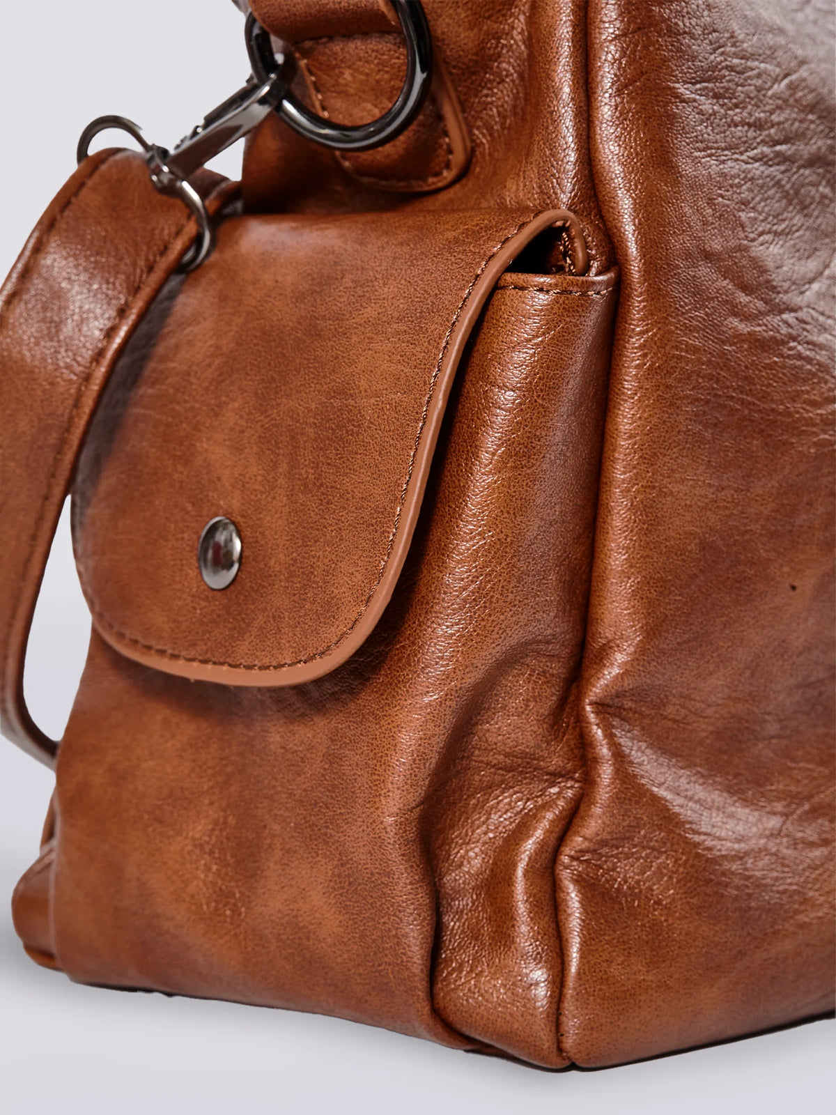 Handbag Multi-Compartment Zippered Pockets Detachable Shoulder Strap