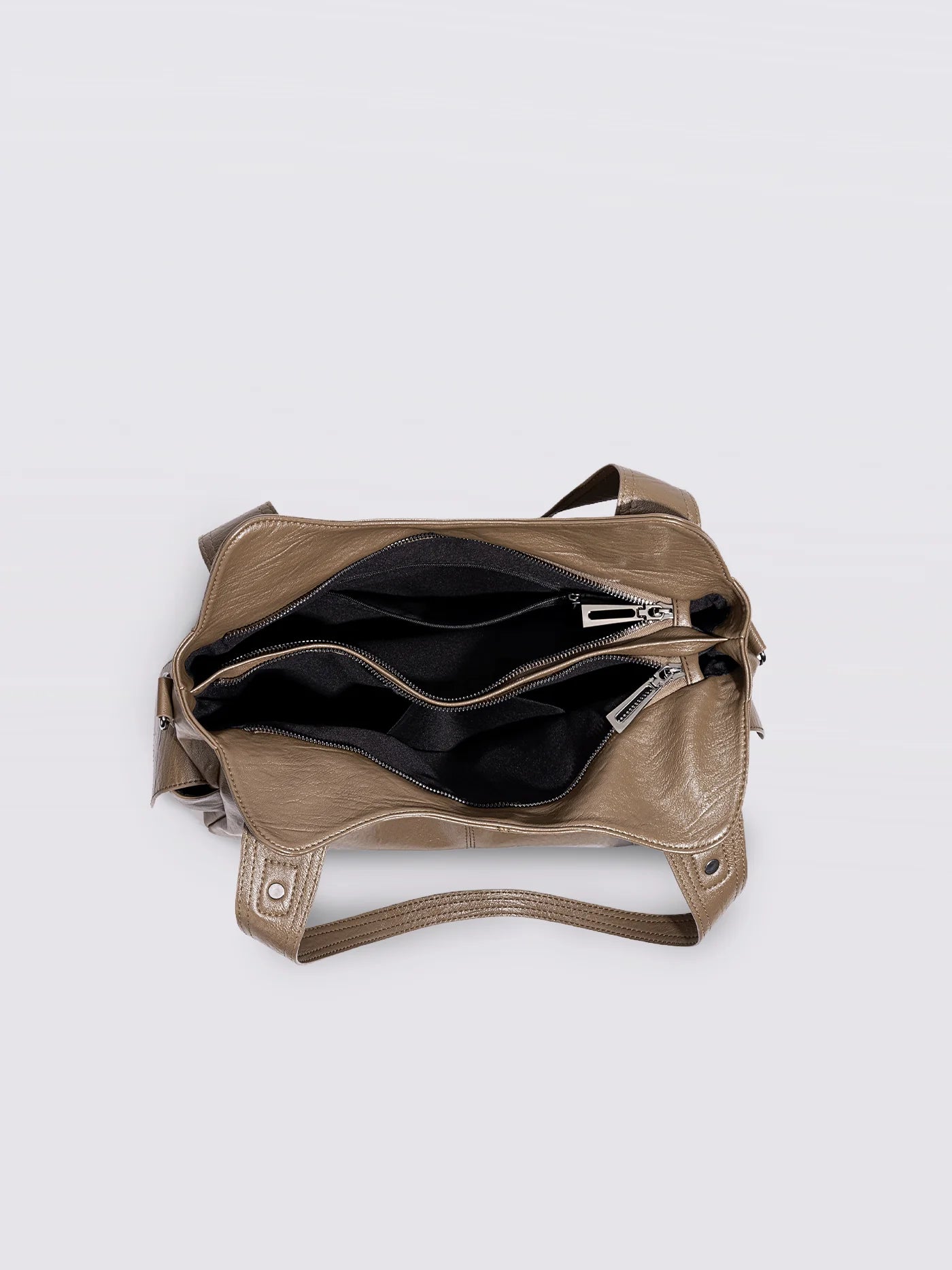 Handbag Multi-Compartment Zippered Pockets Detachable Shoulder Strap