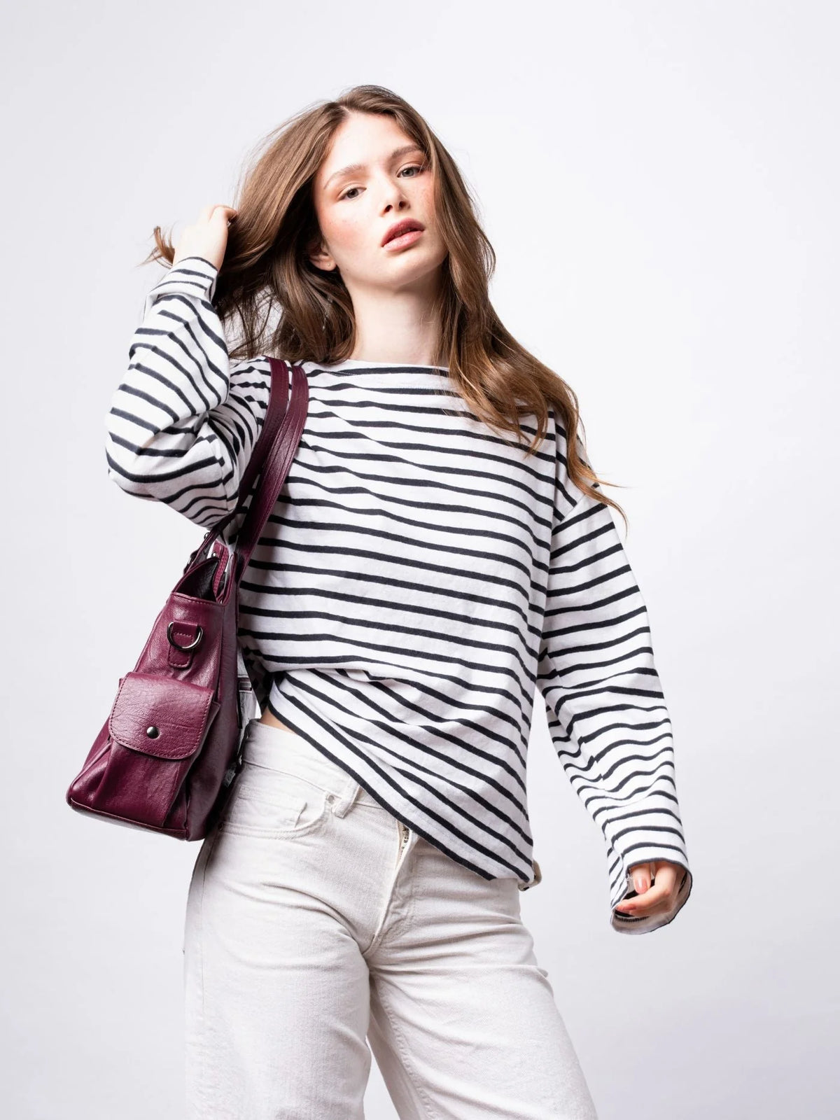 Handbag Multi-Compartment Zippered Pockets Detachable Shoulder Strap