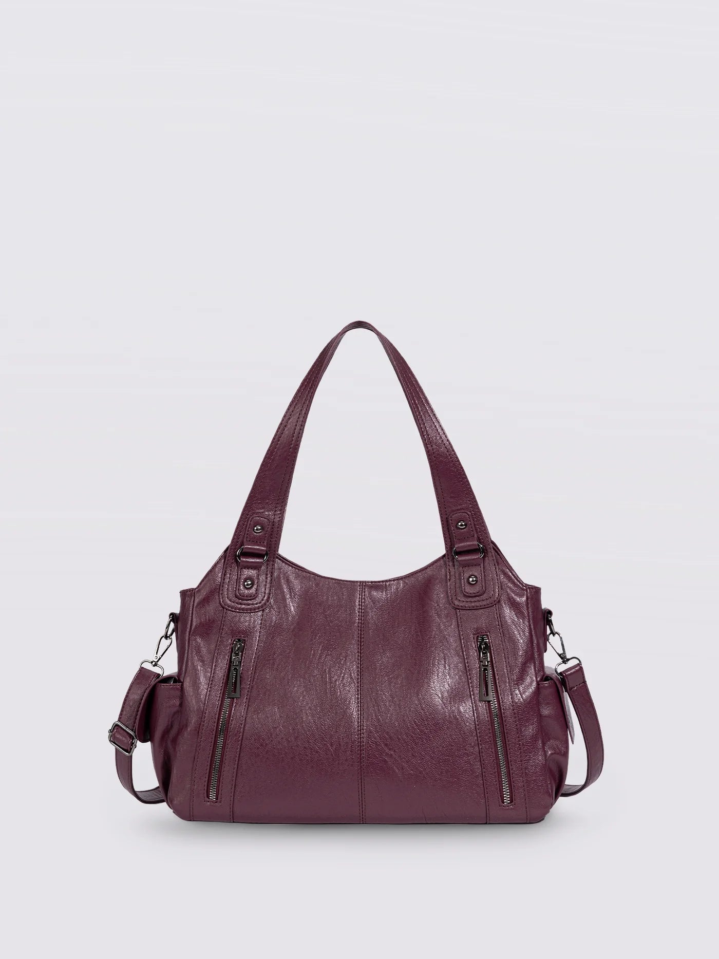 Handbag Multi-Compartment Zippered Pockets Detachable Shoulder Strap