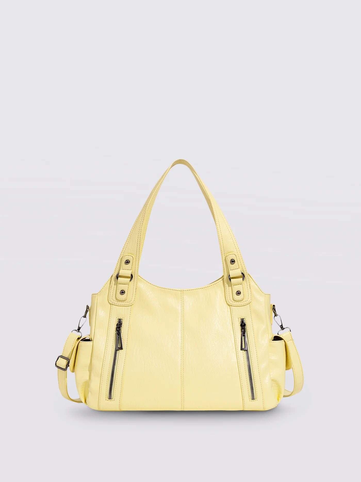 Handbag Multi-Compartment Zippered Pockets Detachable Shoulder Strap