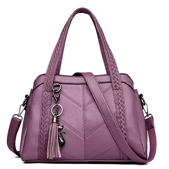 Handbag PU Leather Spacious Zippered Closure Multiple Compartments