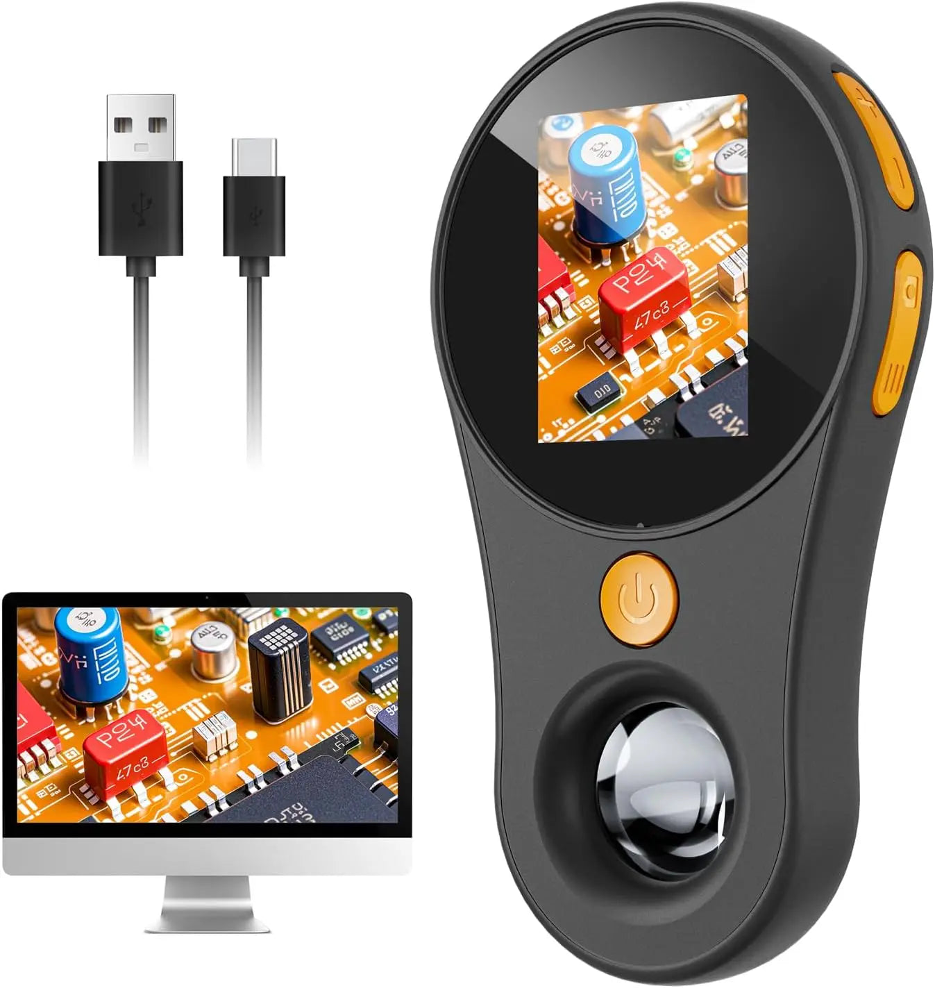 Handheld Digital Microscope 500x Built-In Screen & LED Light