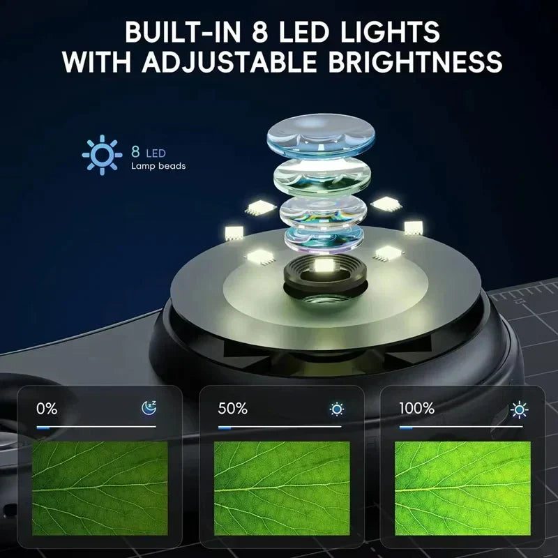 Handheld Digital Microscope 500x Built-In Screen & LED Light