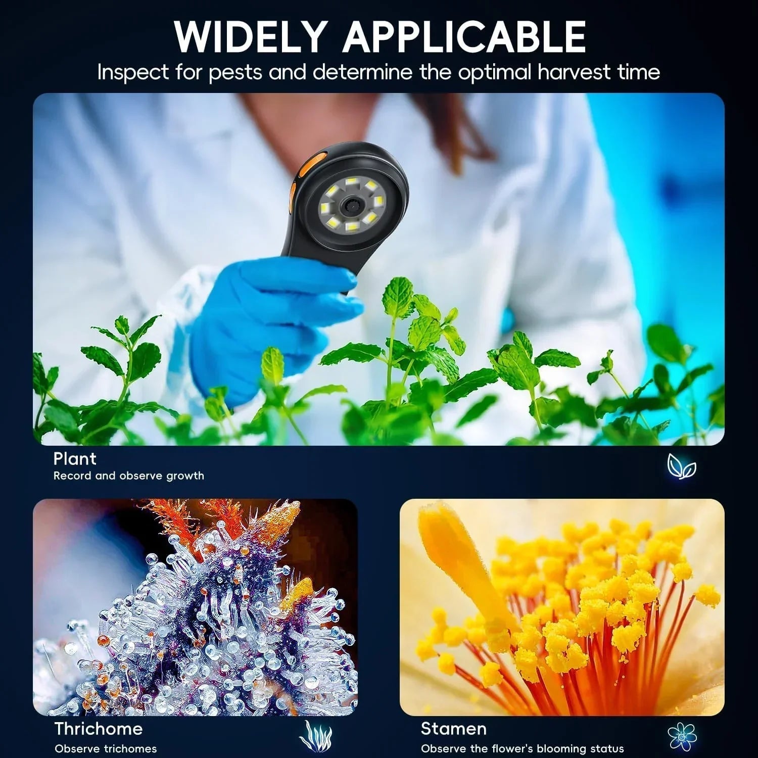 Handheld Digital Microscope 500x Built-In Screen & LED Light