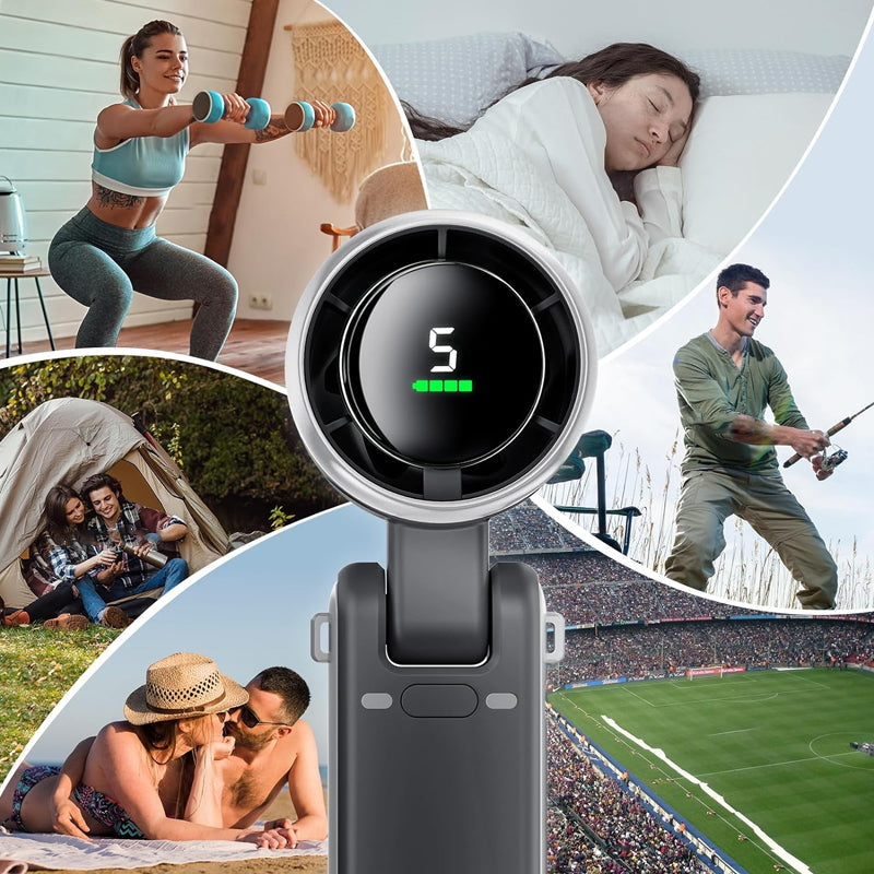 Handheld Fan Foldable 5-Speed USB-C Rechargeable