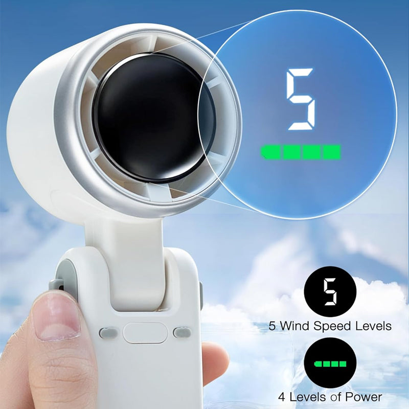 Handheld Fan Foldable 5-Speed USB-C Rechargeable