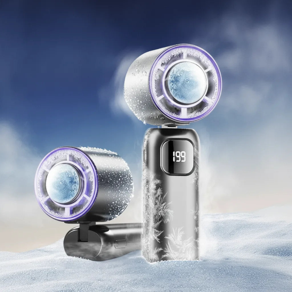 Handheld Fan Ice-Cooling Dual System & USB Rechargeable 20-Hour