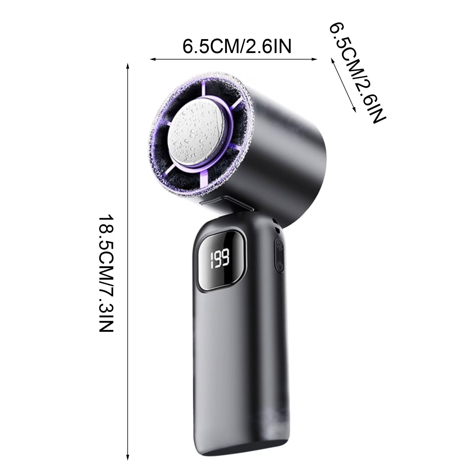 Handheld Fan Ice-Cooling Dual System & USB Rechargeable 20-Hour