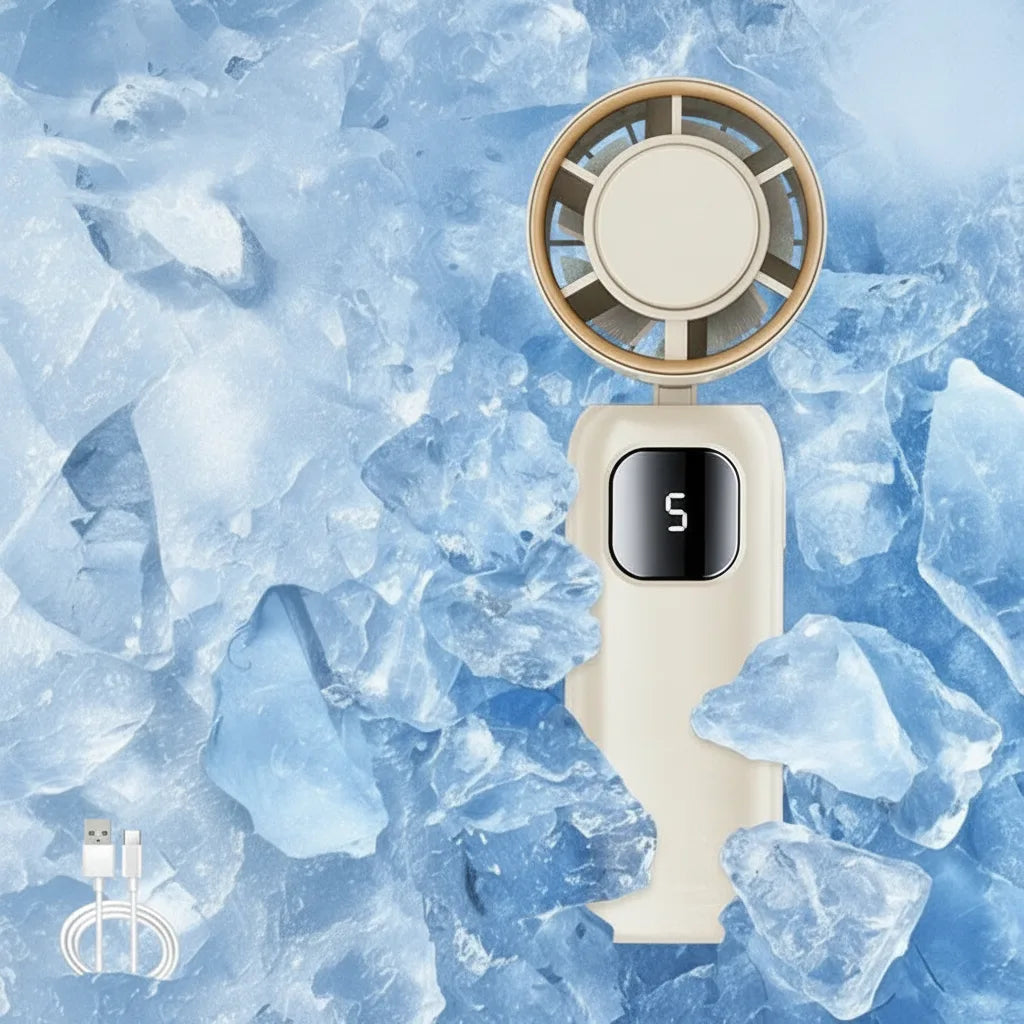 Handheld Fan Ice-Cooling Dual System & USB Rechargeable 20-Hour
