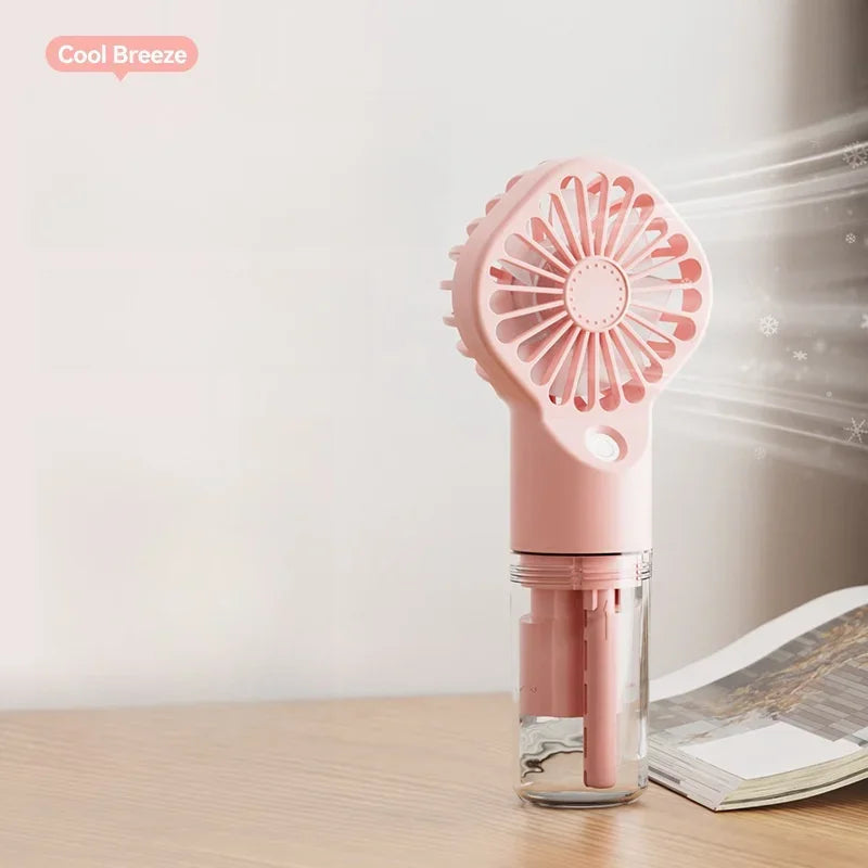 Handheld Fan Mist Spray USB Rechargeable 4-Speed