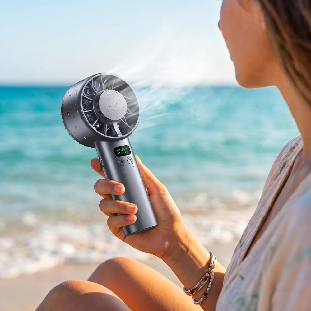 Handheld Fan USB Rechargeable Brushless Motor 100 Speeds