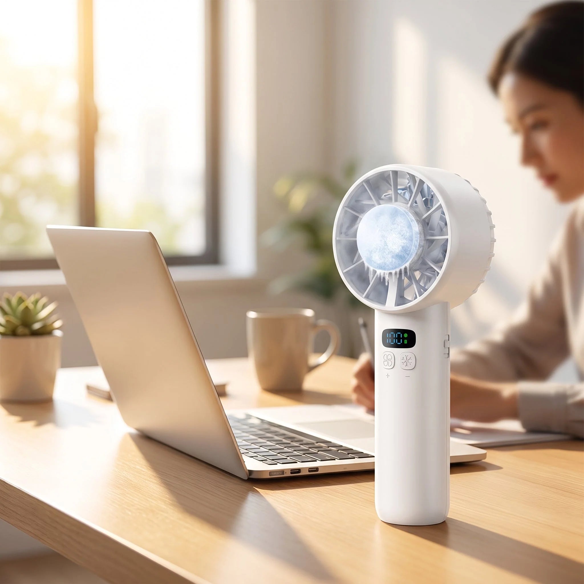 Handheld Fan USB Rechargeable Brushless Motor 100 Speeds