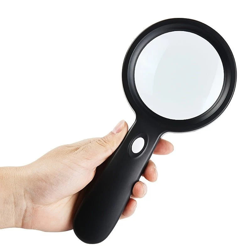 Handheld Magnifier 10X Integrated LED Ergonomic Handle