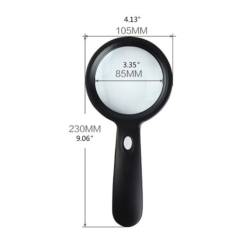 Handheld Magnifier 10x Optical Lens Integrated LED Light