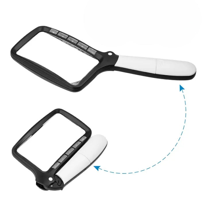 Handheld Magnifier 3x Magnification LED Light Large Viewing Area