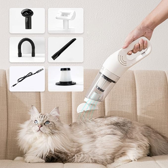 Handheld Pet Vacuum Cordless USB Rechargeable Powerful Suction