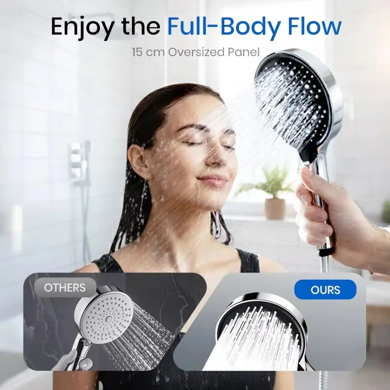 Handheld Shower Head High-Pressure 7 Spray Self-Cleaning Nozzles